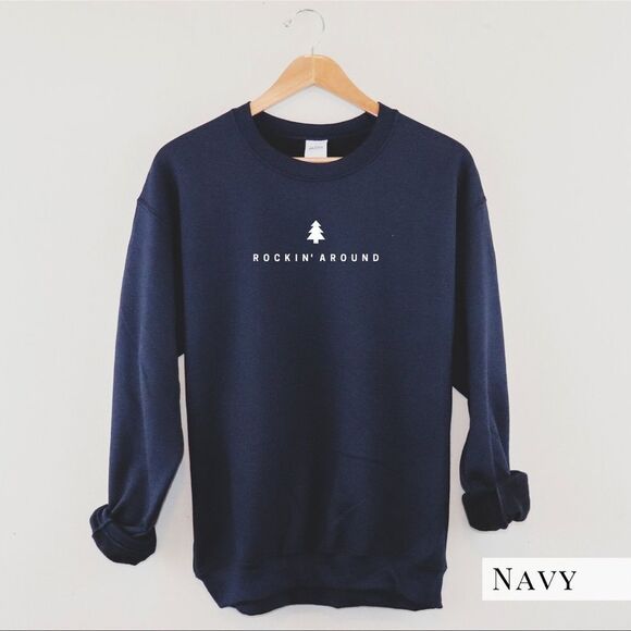 NWT Wool + Pepper Co. ROCKIN AROUND Unisex Christmas Crewneck Sweatshirt - Picture 9 of 10